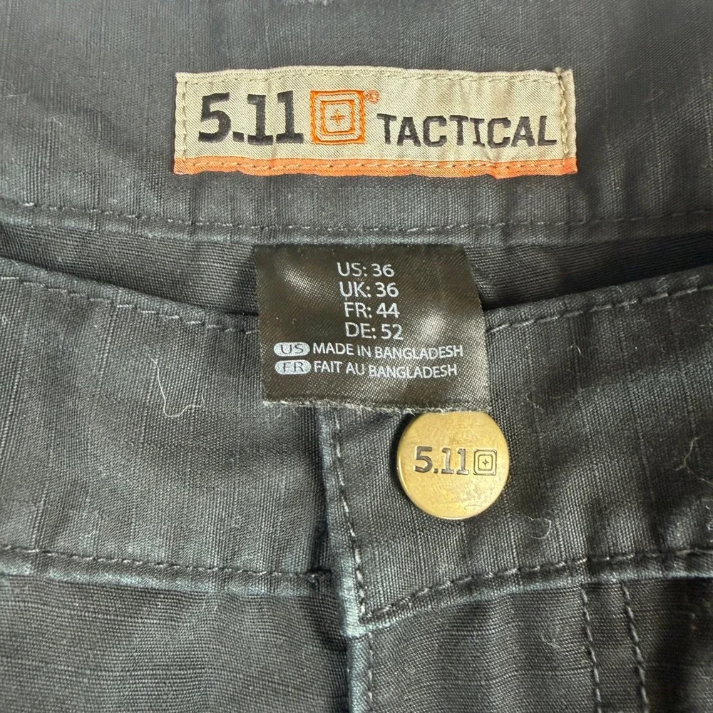 5.11 Tactical Mens Black Ripstop Cargo Shorts Size 36 Utility Work Outdoor